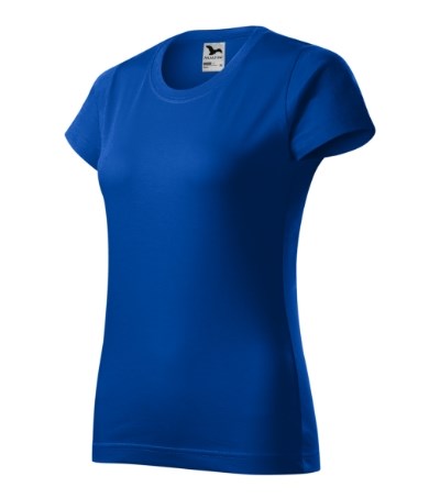 T-shirt dames Basic licht khaki - royal blue