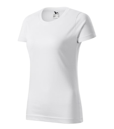 T-shirt dames Basic licht khaki - wit