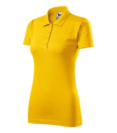 Poloshirt dames Single J. sky blue - geel
