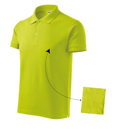Poloshirt heren Cotton ash melange - lime punch