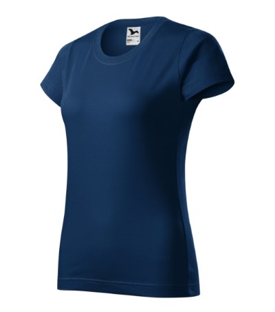 T-shirt dames Basic licht khaki - midnight blue