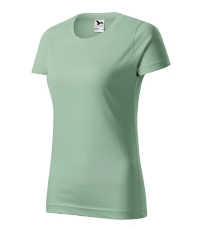 T-shirt dames Basic licht khaki - sage