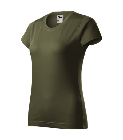 T-shirt dames Basic licht khaki - military