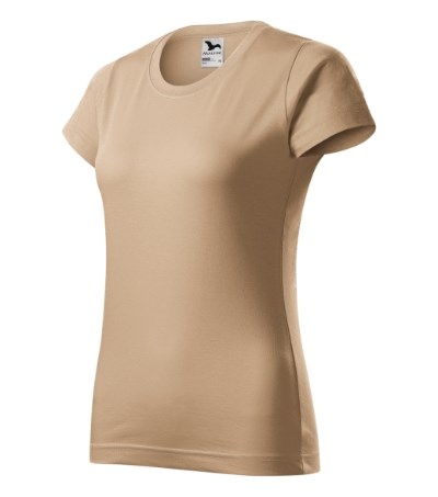 T-shirt dames Basic licht khaki - zand