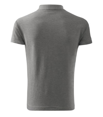 Poloshirt heren Cotton dark gray melange