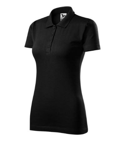 Poloshirt dames Single J. sky blue - zwart