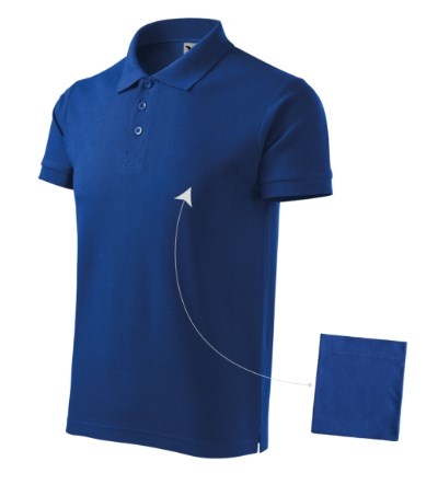 Poloshirt heren Cotton ash melange - royal blue