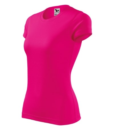 T-shirt dames Fantasy Wit - neon rose