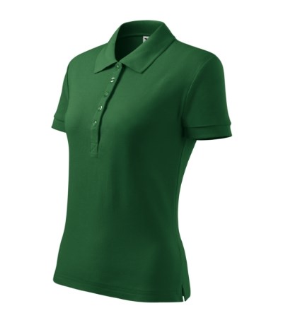 Poloshirt dames Cotton Heavy Wit - bottle green
