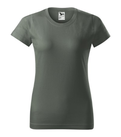 T-shirt dames Basic licht khaki - castor gray