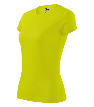 T-shirt dames Fantasy Wit - neon geel