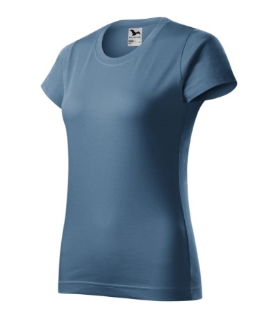 T-shirt dames Basic licht khaki - denim