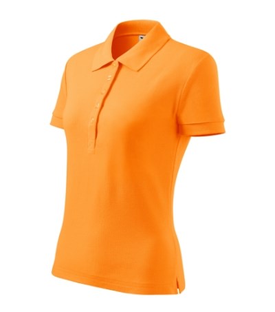 Poloshirt dames Cotton Heavy Wit - tangerine oranje
