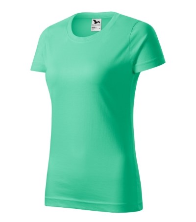 T-shirt dames Basic licht khaki - mint