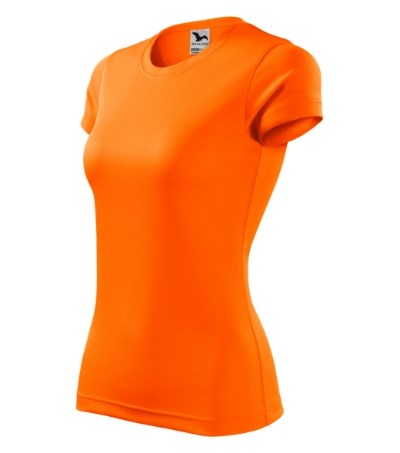 T-shirt dames Fantasy Wit - neon oranje