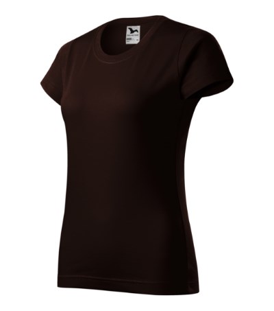 T-shirt dames Basic licht khaki - coffee