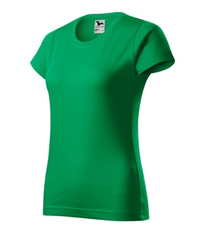 T-shirt dames Basic licht khaki - kelly green