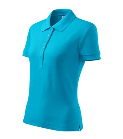 Poloshirt dames Cotton Heavy Wit - blue atoll