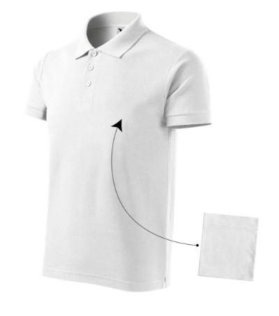 Poloshirt heren Cotton ash melange - wit