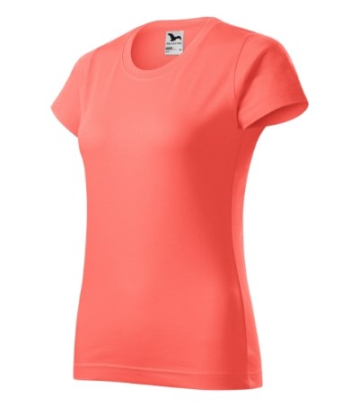 T-shirt dames Basic licht khaki - coral