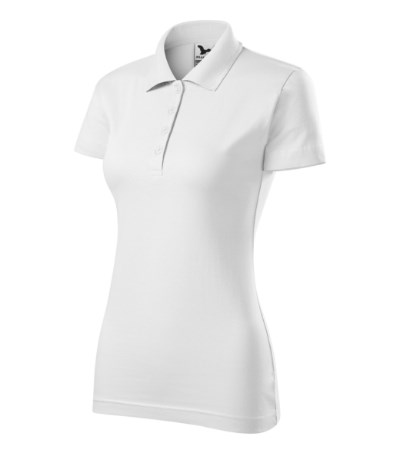 Poloshirt dames Single J. sky blue - wit