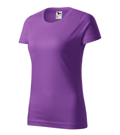 T-shirt dames Basic licht khaki - paars