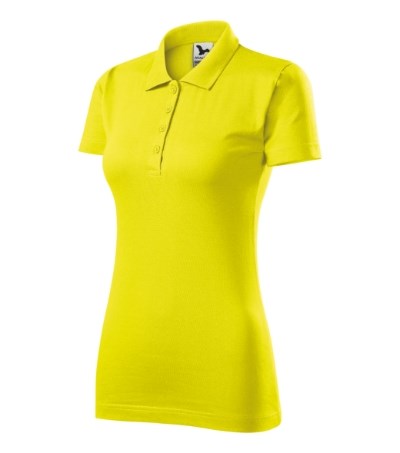 Poloshirt dames Single J. sky blue - lemon