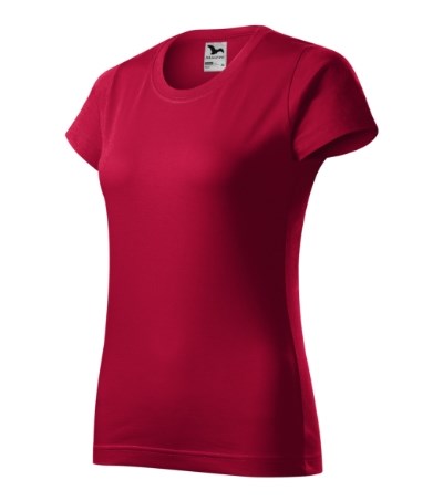 T-shirt dames Basic licht khaki - marlboro rood