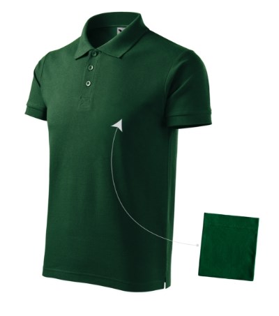Poloshirt heren Cotton ash melange - dark green
