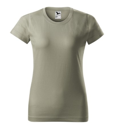 T-shirt dames Basic licht khaki