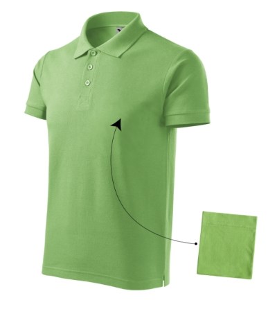 Poloshirt heren Cotton ash melange - gras groen