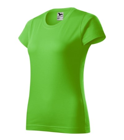 T-shirt dames Basic licht khaki - appel groen