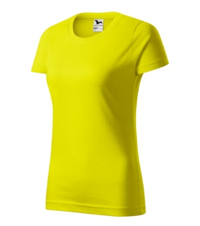 T-shirt dames Basic licht khaki - lemon