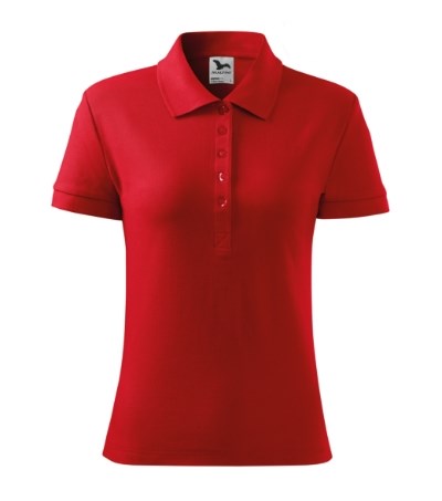 Poloshirt dames Cotton Heavy rood