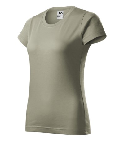 T-shirt dames Basic licht khaki