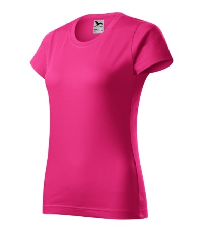 T-shirt dames Basic licht khaki - magenta