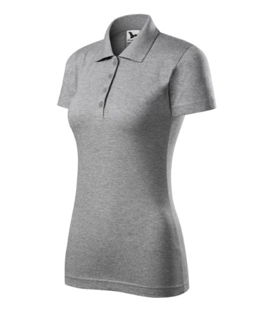 Poloshirt dames Single J. sky blue - dark gray melange