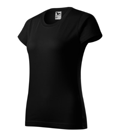 T-shirt dames Basic licht khaki - zwart