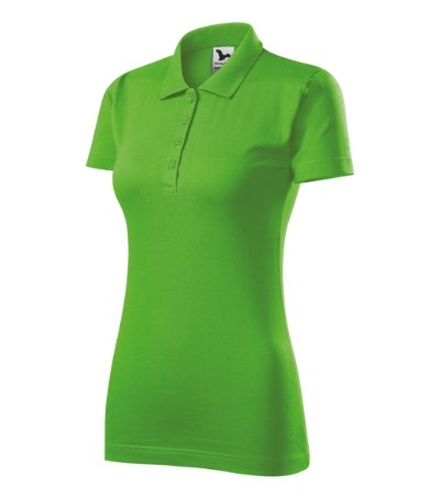 Poloshirt dames Single J. sky blue - appel groen