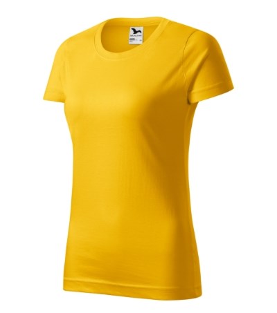T-shirt dames Basic licht khaki - geel