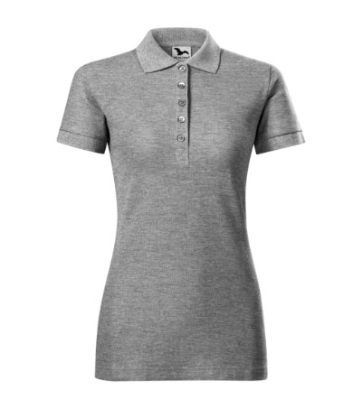 Poloshirt dames Cotton Heavy dark gray melange