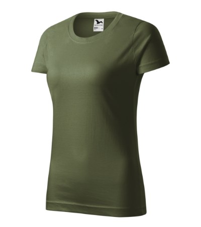 T-shirt dames Basic licht khaki - khaki