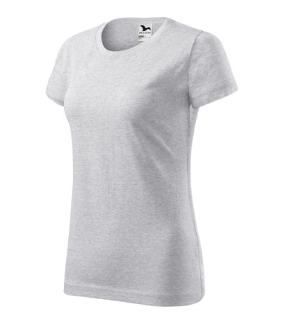 T-shirt dames Basic licht khaki - ash melange