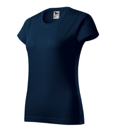 T-shirt dames Basic licht khaki - navy blue
