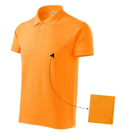 Poloshirt heren Cotton ash melange - tangerine oranje
