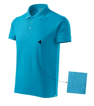 Poloshirt heren Cotton ash melange - blue atoll
