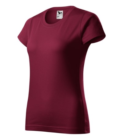 T-shirt dames Basic licht khaki - garnet
