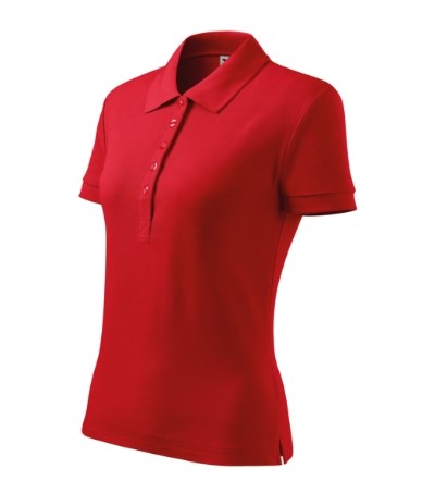 Poloshirt dames Cotton Heavy Wit - rood