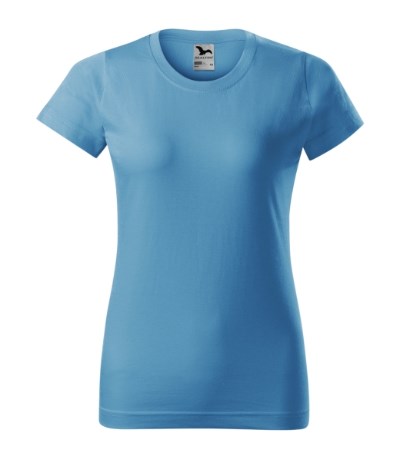 T-shirt dames Basic azuur blauw