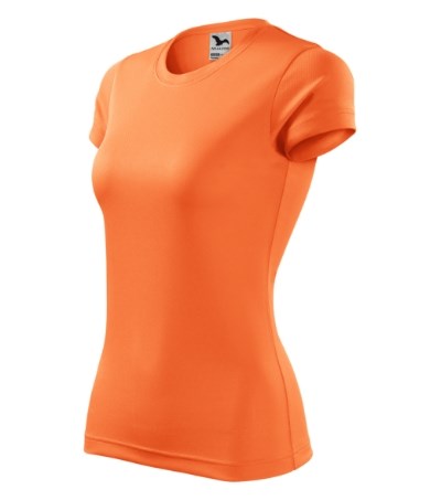 T-shirt dames Fantasy Wit - neon mandarine